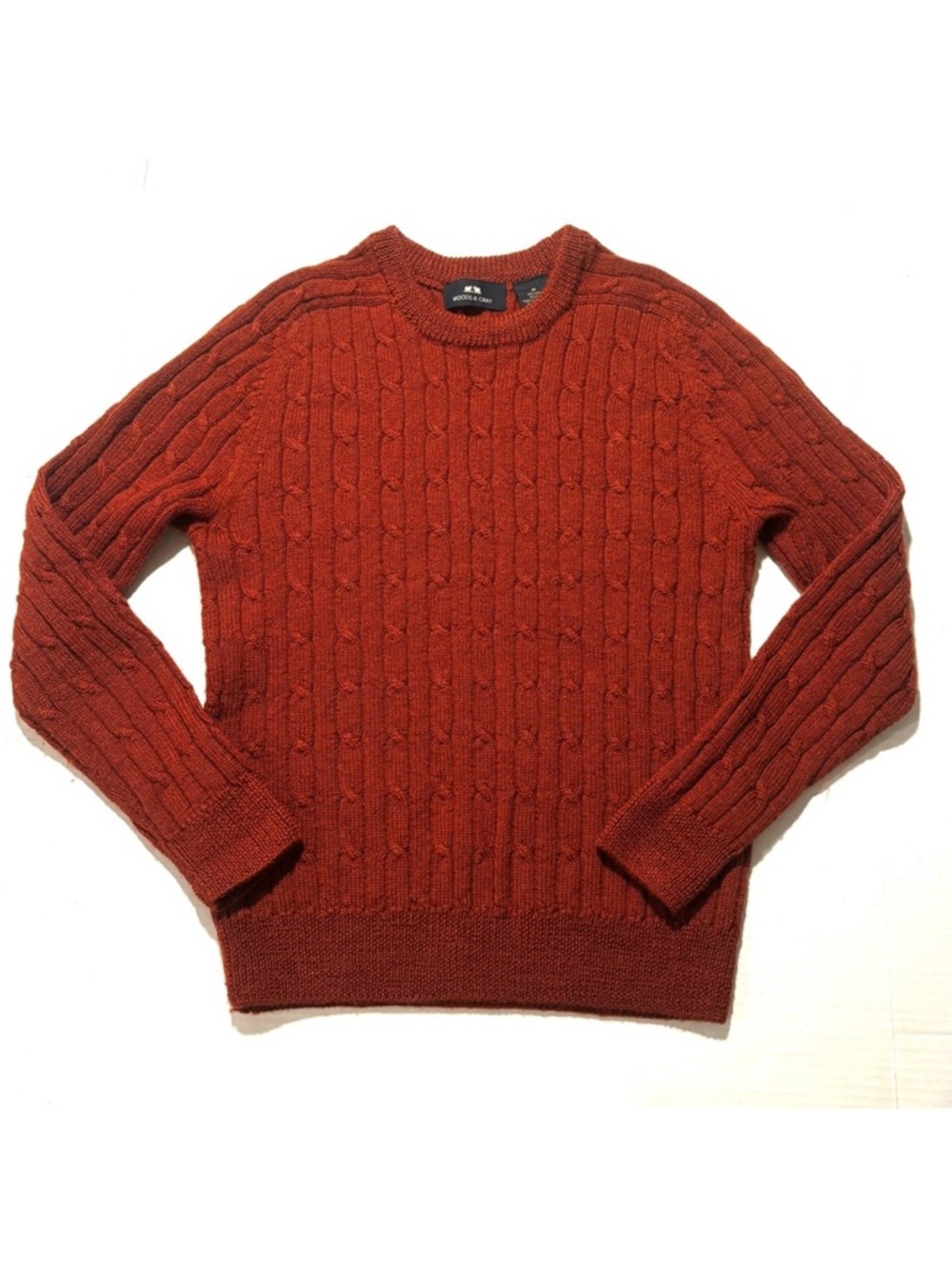 Woods & Gray 100% Wool Cable‎ Knit Sweater Rust Brown Women’s size M NWOT